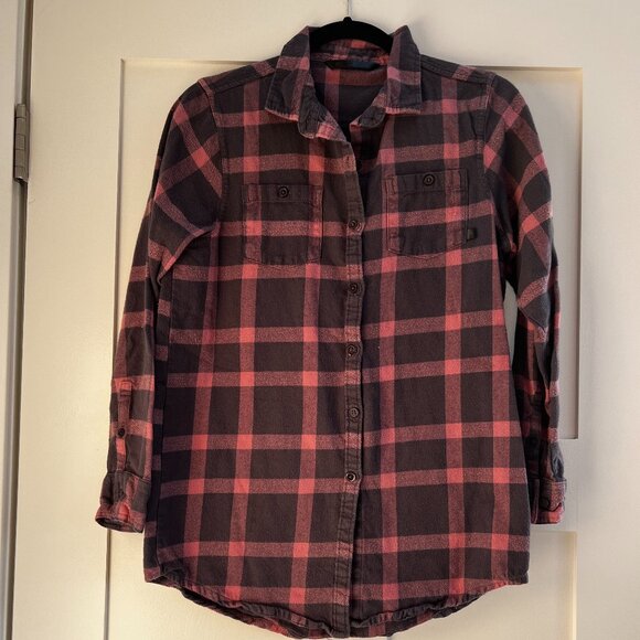 Pink and Grey Plaid Flannel - Picture 1 of 5